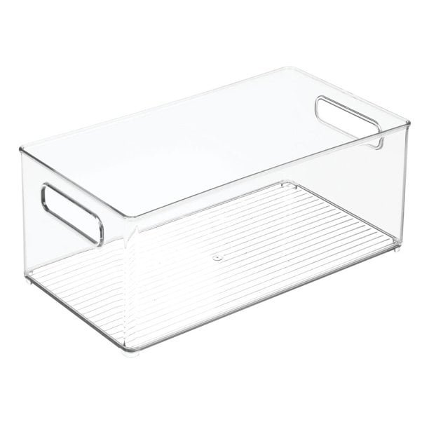 Plastic Refrigerator Organizer Bins, Clear Stackable Food Storage Bins