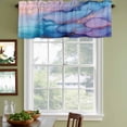 thumbnail image 3 of Marble Blue Purple Curtain Valances for Windows, Kitchen Valance Window Treatments Panel 2 Pack, Ombre Modern Abstract Art Ink Painting Rod Pocket Short Curtains for Bathroom Bedroom 60 x 18 Inch, 3 of 8