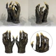 thumbnail image 2 of WHEANG Gloves Halloween Skeleton Gloves Werewolf Wolf Hand Gloves Wolf Gloves Halloween Gothic Cat Gloves Masquerade Devil Finger Gloves One Size Green, 2 of 7