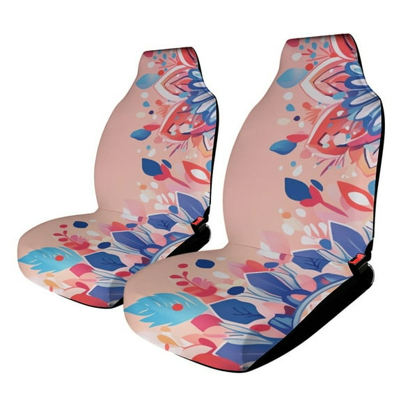 Bohemian Mandala (80) Set of 2Pcs Car Seat Covers Easy Clean Automobile Seat Protector Car Interior Accessories