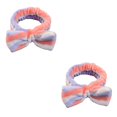 thumbnail image 3 of Minnieouse Diadema Lazo Nudo Estiramiento Banda para la cabeza Raya Anudada Envoltura Adornos Diadema para de cara Correr Rosa azul raya raya azul rosa 2piezas, 3 of 6