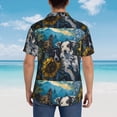 thumbnail image 4 of Pofeuu Sunset Sunflower Dog Print Hawaiian Shirt for Men Sleeves Casual Button Down Summer Beach Dress Shirts T-Shirts,3X-Large, 4 of 7