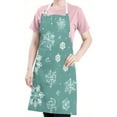 thumbnail image 5 of Turquoise Christmas Snowflake Apron-Garden Aprons for Women with Pockets-Cotton Linen Waterproof Kitchen Cooking Gardening Aprons Adjustable for Kitchen,Cooking,BBQ and Salon 32"x27", 5 of 7
