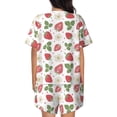 thumbnail image 3 of Kdxio Strawberry Print Pajamas Sets for Women Short-Sleeved Pjs with Lounge Shorts Two Piece Sleepwear S-4XL, 3 of 9