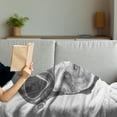 thumbnail image 3 of Sloth Soft Flannel Fleece Throw Blanket, Hand Drawn Portrait of a Animal Vintage Effect Biker Rider in Urban Life Print, Cozy Plush for Indoor and Outdoor Use, 50" x 70", Grey Black, by Ambesonne, 3 of 5