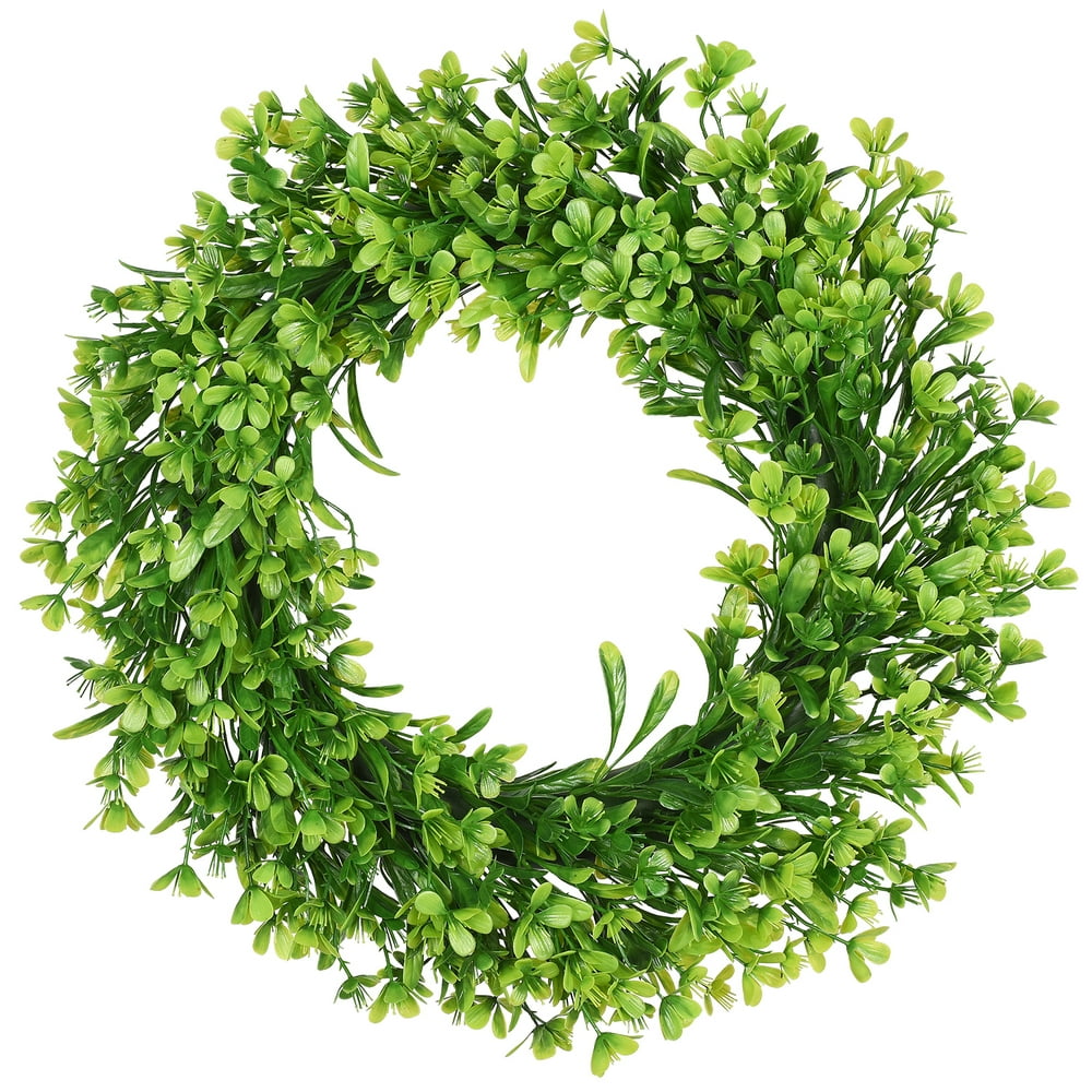 Artificial Green Leaves Wreath 16" Spring Wreath Outdoor Green Wreath