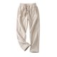 thumbnail image 2 of Puntoco Pantalones casuales de otoño para hombre con cintura elástica y lazo de longitud completa de color sólido, 2 of 3