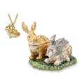 thumbnail image 4 of Bejeweled Multi Color Enamel Finish BEST BUNNIES Rabbits Trinket Box, 4 of 4