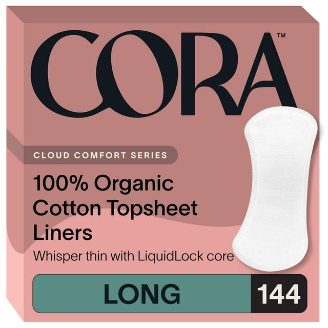 Period Long Liners Cora 100% algodón orgánico 144 unidades