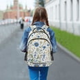 thumbnail image 6 of FORMRS Unisex Backpack Elementary School Travel Bookbag with Reflective Stripes, Blue Floral, 6 of 7