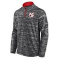 thumbnail image 2 of Men's Fanatics Charcoal Washington Nationals Getting Faster Space-Dye Quarter-Zip Top, 2 of 3