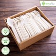 thumbnail image 2 of Cucharas compostables Ecovita 140 utensilios desechables grandes, 2 of 9