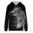 thumbnail image 2 of Womens Pullover Hoodies TIANEK Winter Long Sleeve Horse Graphic Ethnic Style Hoodies With Pocket Drawstring Athletic Womens Crewneck Sweatshirt Sweatshirts for Women, 2 of 4