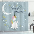 thumbnail image 1 of Ambesonne Cartoon Shower Curtain, Night Unicorn Moon, 69"Wx70"L, Blue Grey Multicolor, 1 of 3