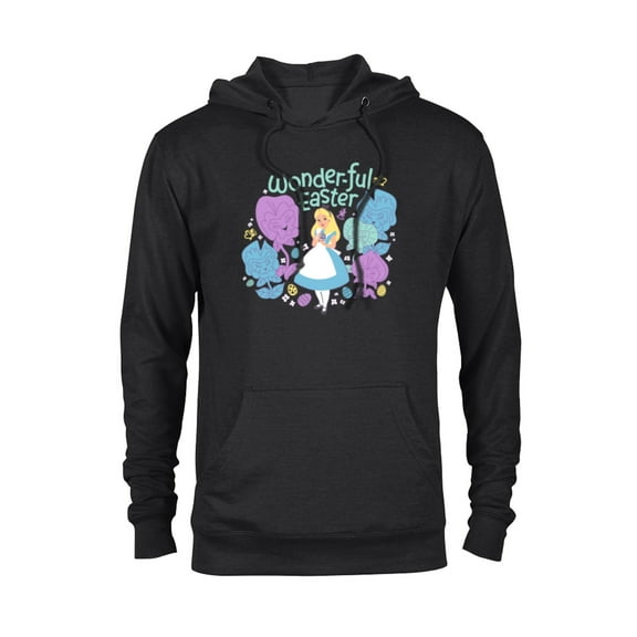 Disney Alice in Wonderland Spring Flowers Wonder-ful Easter - Pullover Hoodie for Adults - Customized-Black