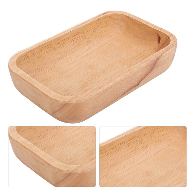 Plato de ensalada de madera, plato de cena de madera, plato de ensalada de frutas, ensaladera muy versátil