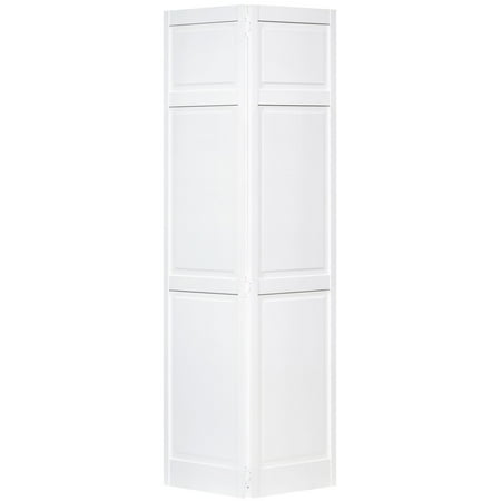 Traditional 6 Panel White Solid Pine Core Bi-fold Door