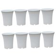 thumbnail image 5 of OUNONA Set of 10 Small White Plastic Flower Pots, Reusable for Office, Home, Furniture Decoration, 5 of 8