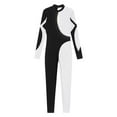thumbnail image 4 of TiaoBug Womens Full Body Gymnastics Leotard Long Sleeve Skating Bodysuit Unitard Ballet Dance Jumpsuit White S, 4 of 6
