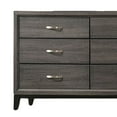 thumbnail image 3 of Erica Wide Dresser, 6 Drawers, Spacious Top, Gray Wood, Nickel Handles, 3 of 3