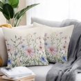 thumbnail image 2 of Farmhouse Watercolor Outdoor Pillow Covers Pack of 2 Wildflowers Plants Retro Linen Texture Waterproof Throw Pillow Covers Decorative Cushion Cases for Patio Garden Tent Balcony Couch 18x18 inch, 2 of 8