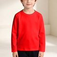 thumbnail image 5 of Gubotare Girls Long Sleeve T-Shirt Kids Crewneck Tees Toddler Basic Tops Youth Teen Boys Layering Shirts 7T 8T (Red,7-8 Years), 5 of 9