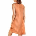 thumbnail image 5 of Sleeveless Nightgowns for Women, Tank Sleep Shirt V Neck Night Gown Chemise Pleated Printed Nightwear Soft Sleep Dress with Pockets Pajama Dress Orange XL, 5 of 8