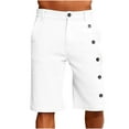 thumbnail image 5 of Bermuda Shorts for Men with Pockets Lightweight Elastic High Waisted Straight Leg Casual Solid Color Button Breathable Loungewear Short, 5 of 6