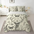 thumbnail image 2 of Homewish Rustic Butterfly Dragonfly 7-Piece Bedding Comforter Set,Jungle Animal Deer King Bedding Sets,Beige Black Bed Sheets For Boys,Breathable Home Decor Reversible, 2 of 8