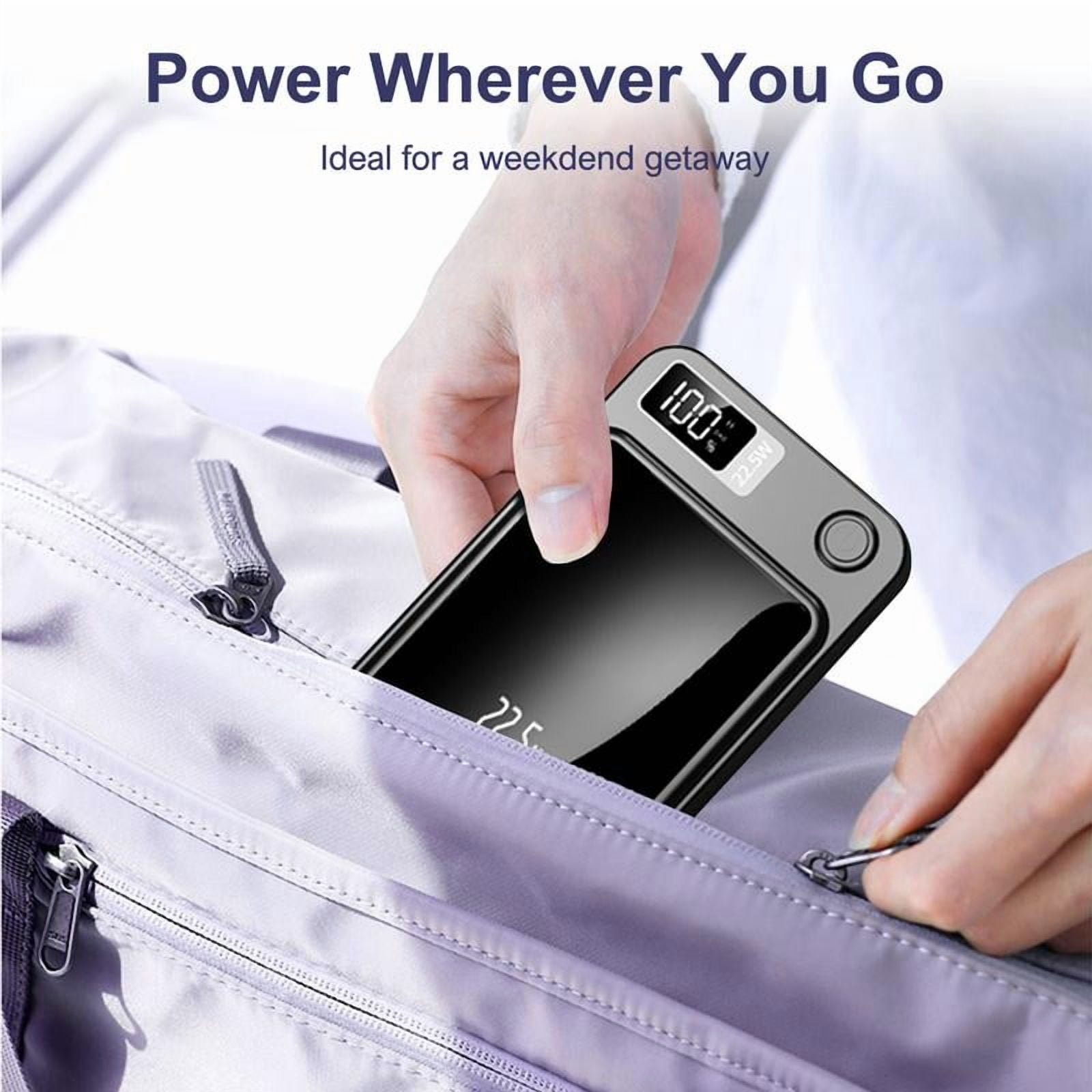 Green Springtok Digital Power Display 10000 mAh Ultra-Thin Mini Wireless Magnetic Power Bank for iPhone & Android Phones, Compact and Portable Charger Chargeable Smartphone Battery
