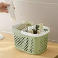 thumbnail image 5 of Plastic Storage Basket with Handle, Portable Shower Caddy with Drain Tray, Tote Organizer Basket Bin for Bathroom Kitchen Dorm Room Bedroom, 1 Pcs, 10.73x7.48x6.57", 5 of 7