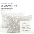 thumbnail image 5 of Lush Decor Floral Jacquard Reversible Soft Matelasse Quilt Set, 3 Piece Set, Full/ Queen, Neutral - Floral Bedding Set - Spring Decor - Queen Bedding - Cottage & Modern Farmhouse Decor, 5 of 12