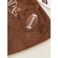 thumbnail image 6 of Baby Girl Fall Outfits Long Sleeve Football Romper + Overalls Dress + Headband Set Infant Clothes, 6 of 6