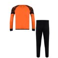 thumbnail image 2 of Rswnyirn Kids Boys Soccer Goalkeeper Kit Long Sleeve Padded Goalie Shirts with Sweatpants Set Orange 15-16, 2 of 7