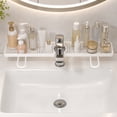 thumbnail image 4 of Behind the Faucet Sink Organizer, No-Drill Over the Sink Shelf, U-Shaped Faucet Storage Rack, Rustproof Metal Bathroom Countertop Organizer with Fast Drainage for Kitchen & Bathroom, 4 of 7