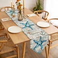 thumbnail image 3 of Vintage Starfish Table Runner 120 Inches Long Ocean Coral Anchor Shell Wood Grain Table Runners for Dining Room Tabletop Dresser Scarf Home Party Banquet Wedding Holiday Decoration, 3 of 9