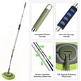 thumbnail image 3 of Wall Cleaner, Max 66'' Wall Mop with Long Handle, Ceiling Dust Mop with 15° Labor-Saving Elbow Extension Pole, Baseboard Duster Washer Scrubber, High Reach Window Cleaning Brush, Roof Cleaning Tool-GN, 3 of 8