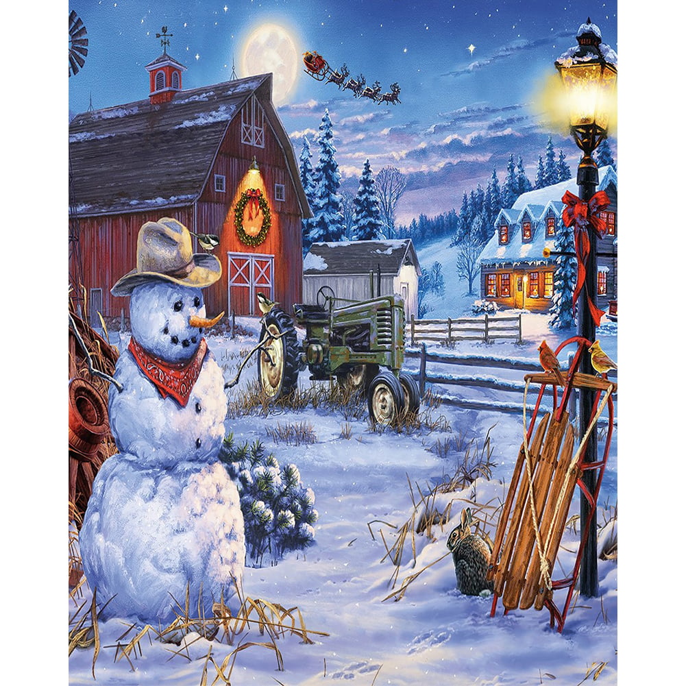 DIY Paintings By Numbers Winter Canvas Home Decor Picture Coloring Christmas New 