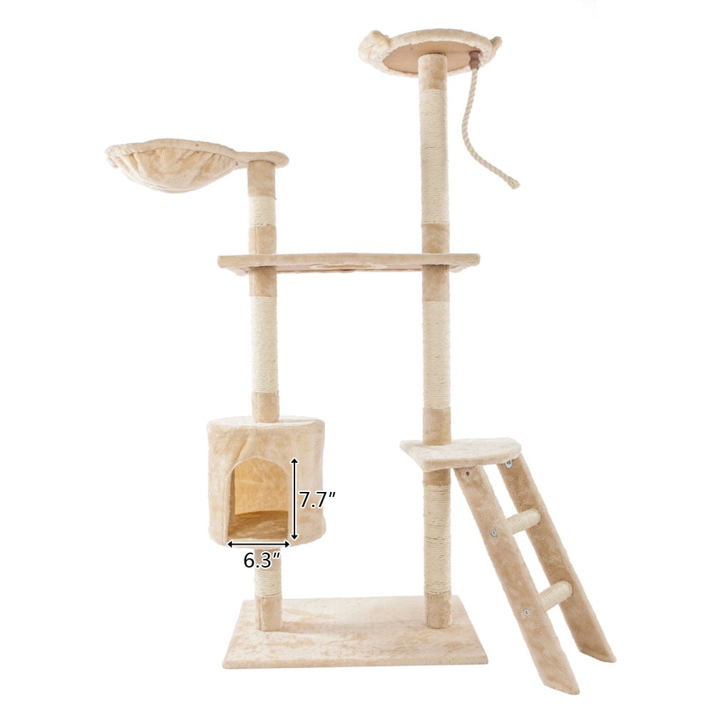 CLEARANCE! 60'' Cat Tree for Large Cats, MultiLevel Cat Tower Luxury