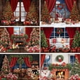 thumbnail image 2 of Mocsicka-telón de fondo de Navidad para niños, árbol de Navidad, corona de ventana, bosque de invierno, Fondo de fotografía para estudio fotográfico, 2 of 4