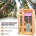 thumbnail image 5 of CTOSPOATO Ultra Low EMF 2 Person Infrared Sauna,Far Infrared Saunas for Home,Canadian Hemlock Wood Sauna Indoor Sauna with Chromotherapy Light,Bluetooth Speaker, Door Heating Plate, 5 of 8