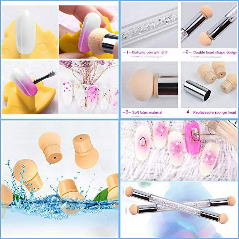 8PCS Nail Art Brushes Set Ombre Nail Brush Dotting Pen Nail Art Liner  Brushes UV Gel Painting Acrylic Nail Brush Set Sponge Nail Brush Nail  Gradient