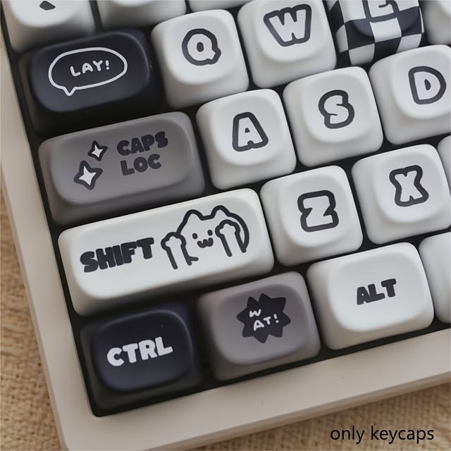 131 Key Customizable Kitty and Puppy Keycaps - MOA Height, PBT Material, Suitable for 61/68/75/87/98/100 Keyboards