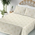 thumbnail image 3 of Ambesonne Art Deco Fitted & Flat Sheet with Sham 3 Pcs Set, Eggshell Classic Scales, Twin XL, Eggshell and Sand Brown, 3 of 5