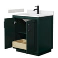 thumbnail image 3 of Wyndham Collection Miranda 30" Wood&Marble Single Bathroom Vanity in Black/Green, 3 of 6