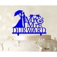 thumbnail image 1 of Mr & Mrs Wedding Cake Topper Personalized Blue Cake Topper Color Option Available 5-7 Inches Wide, 1 of 1