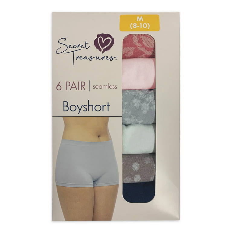 Secret Treasures Women's Seamless Boyshort Panties, 6-Pack