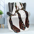 thumbnail image 4 of African Soft Flannel Fleece Throw Blanket, Young Women in Native Costumes Carnival Festival Theme Dance Moves Print, Cozy Plush for Indoor and Outdoor Use, 50" x 70", Multicolor, by Ambesonne, 4 of 5