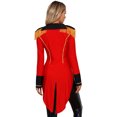 thumbnail image 2 of Womens Circus Ringmaster Long Sleeve Tailcoat Outerwear Medieval Jacket Outerwear Red S, 2 of 7
