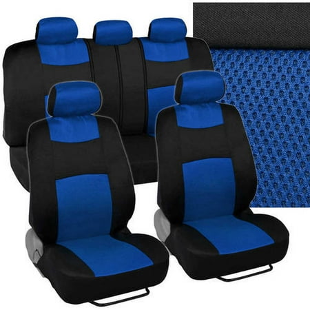 Customer Favorite Bdk Rome Sport Seat Covers For Car Suv And Van Sporty Racing Style Stripes Split Bench Side Airbag Compatible Accuweather - Velvet Car Seat Covers Blue